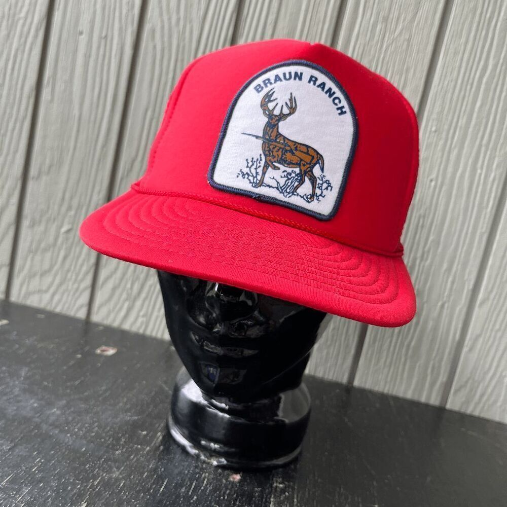 Deadstock Braun Ranch Rope Trucker Hat Cobra Caps Snapback Hunting Deer Vintage